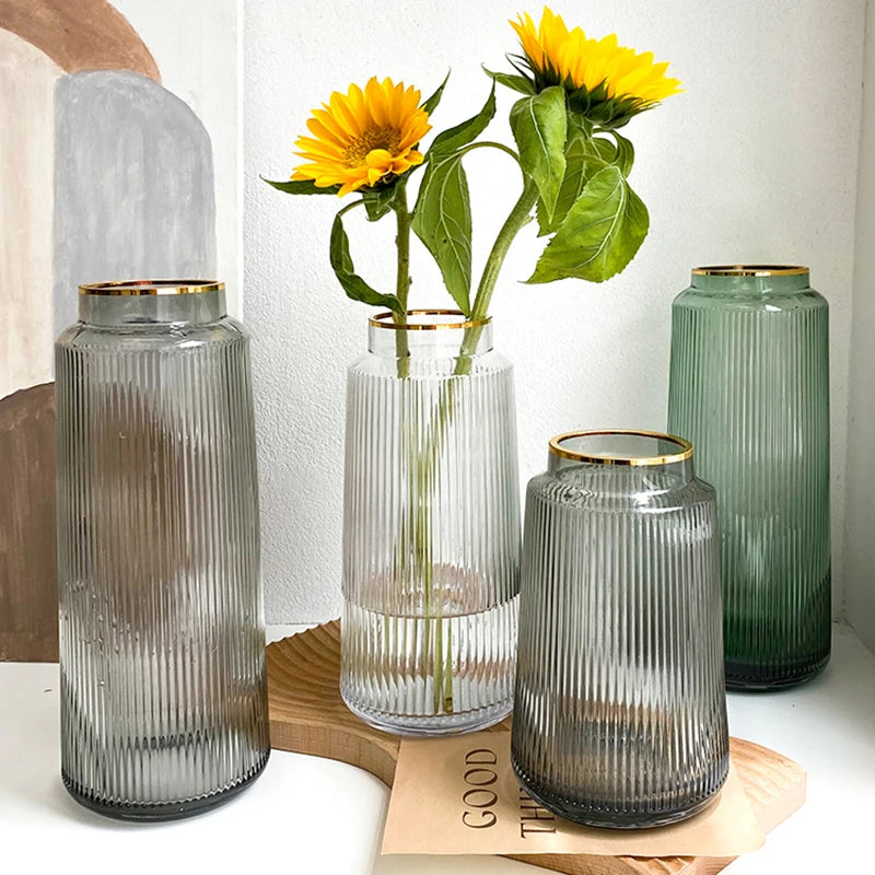 Wholesale Nordic Modern Light Luxury Clear Crystal Borosilicate Glass Vase Bohemian Decorative Ornaments for Home Party Use MegaBDM