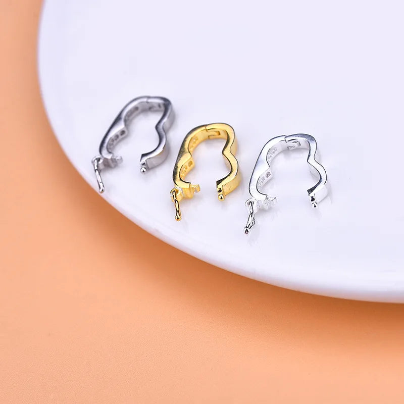 Luxury 925 Sterling Silver Zircon Clasp Gold Plated Spring Clasp Lock for Pearl Bracelet Necklace Jewelry Accessories Wholesale