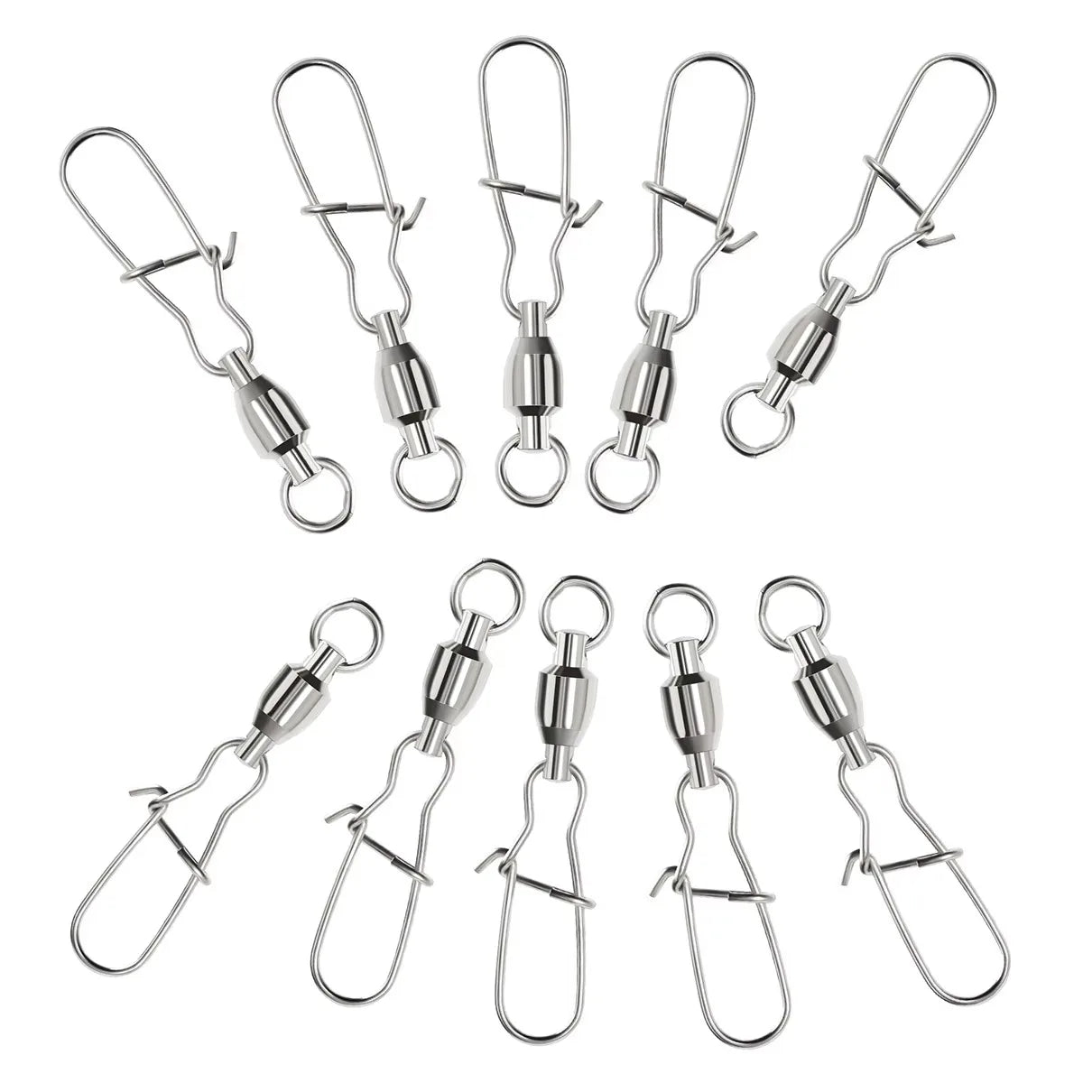 Duolock Snap Stainless Steel Fishing Connector Ball Bearing Swivels for Hook for Varying Angles and Depths