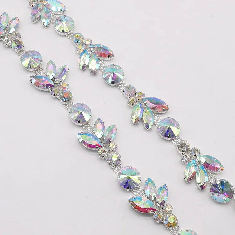 JFRC030 2023 New Shaped Horse Eye Claw Chain Glass Fancy Code Chain Diy Clothing Wedding Dress Luggage Jewelry Accessories