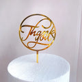 Hot Sale Thanksgiving Day Cake Decoration Gold Rose Gold Acrylic Thank You Best Wishes Cake Topper for Thanksgiving