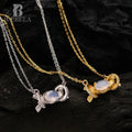 ICEBELA Fashion Jewelry S925 Pure Silver Korean Minority Design Double Chain Zircon Candy Pendant Necklace