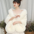 Warm Faux Fur Wrap Shawl for Women Black Red Bridal Guest Winter Dress Jacket Traditional Scarves & Shawls for Fall Weddings