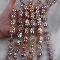 Natural Pink Purple Big Baroque Pearls Fireball Shape Pearl Strands
