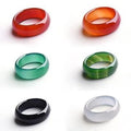 Natural Stone Agate Ring for Women and Men Natural Red Agate Black Agate Onyx Crystal Gemstone Rings Jewelry