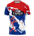 Popular Hot Sale Sporty Men's Heat Transfer Printed Cuba Flag Baseball Workout T-shirt 200 Grams Short Sleeve Low MOQ