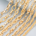 C172  1m/lot Punk Hip Hop Style Metal Thick Chain 18k Gold Platedcopper Diy Necklace Chain Women Jewelry Making Accessories