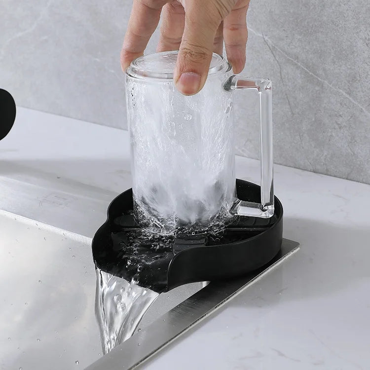 Automatic Black Round Bar Glass Cup Washer High-Pressure Sink Faucet Accessory Drinkware Accessories OEM