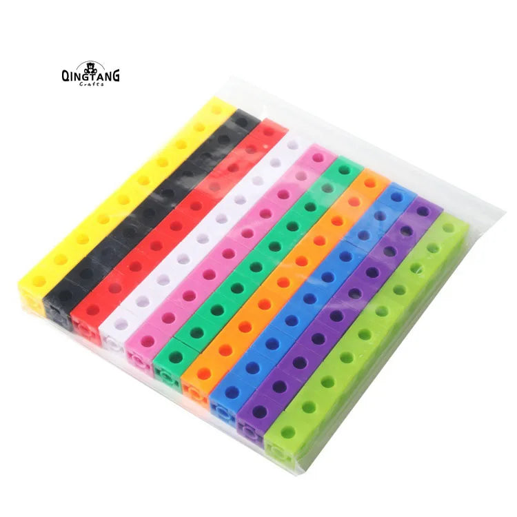 PP Connecting Counting Blocks Diy Linking Cube Toy Plastic Building Blocks 100Pieces