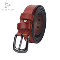 For Casual Cowhide Men's Belts with Alloy Laser Logo Pin Buckle Custom Genuine Leather 23mm Width