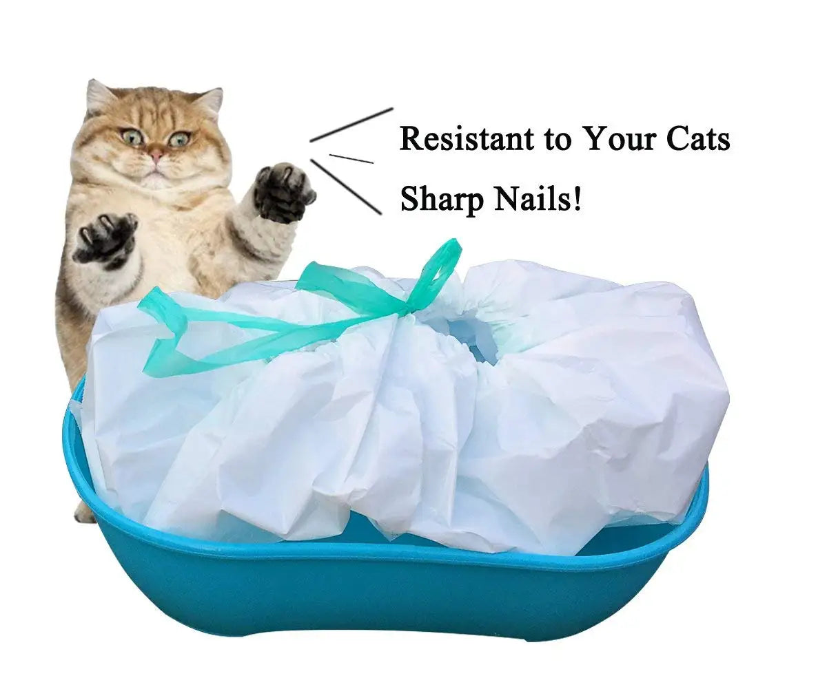 Custom Printed Biodegradable Drawstring Pet Poop Bag cat Litter Box Liner Bag