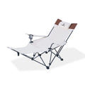 Folding Camping Chair with Footrest Outdoor Metal Compact Recline Chair with Cup Holder and Carry Bag for Beach Fishing Picnic