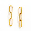 New Trendy Earring 18K Gold Plated Safty Pin Drop Stud Earrings for Women Stainless Steel Earrings Wholesale