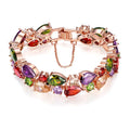 High Quality Girls Best Gift Colorful Zircon Bracelet Rose Gold Plated Zircon Charm Bracelet Women