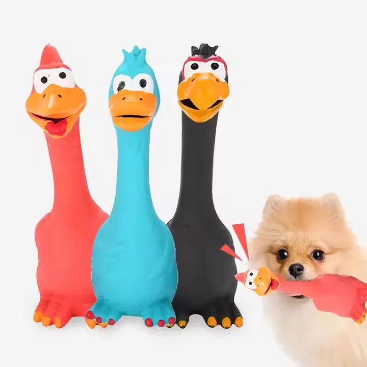 Rubber Chicken Squeaky Dog Toys Cartoon Screaming Durable Chew Toys for Dogs Best Pet Play Toy