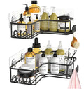 Modern Stainless Steel Wall-Mounted Bathroom Shelf Rotate Corner Shower Caddy for Hotels and Home Use