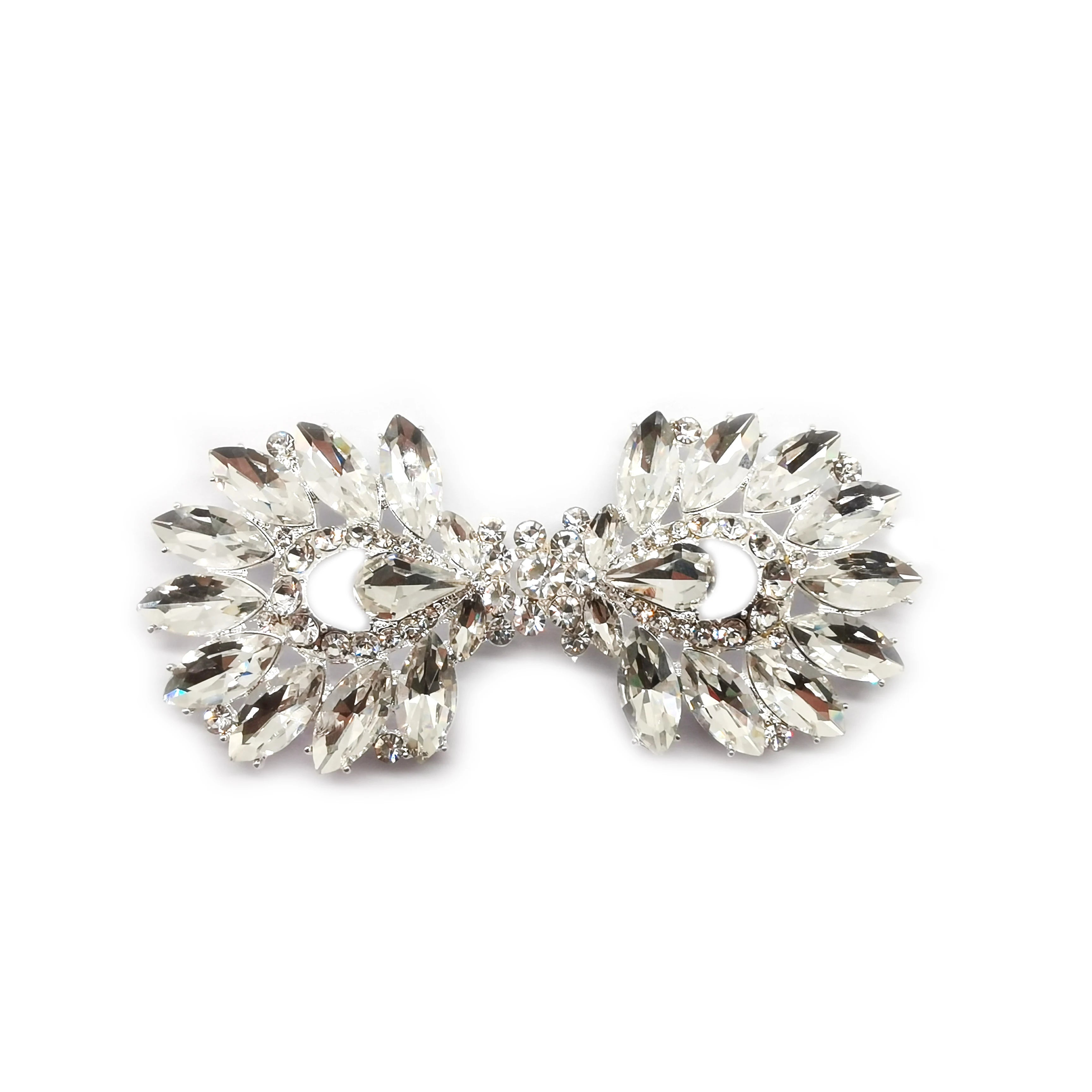 Sparkly Crystal Rhinestone Interlock Buckles Pair Closure Clasp Slider for Shoes Belts Wedding Dresses and Invitations Card