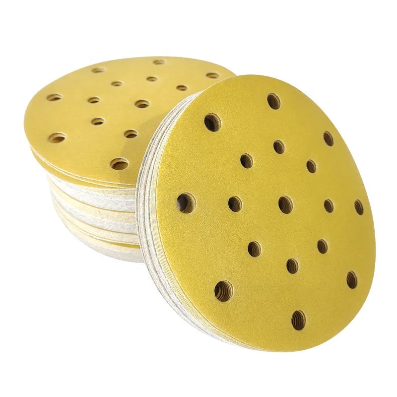 100 Pcs 6 Inch 17 Hole Sandpaper Self-Adhesive Flocking Polishing Putty for Festool 150mm Round Abrasives