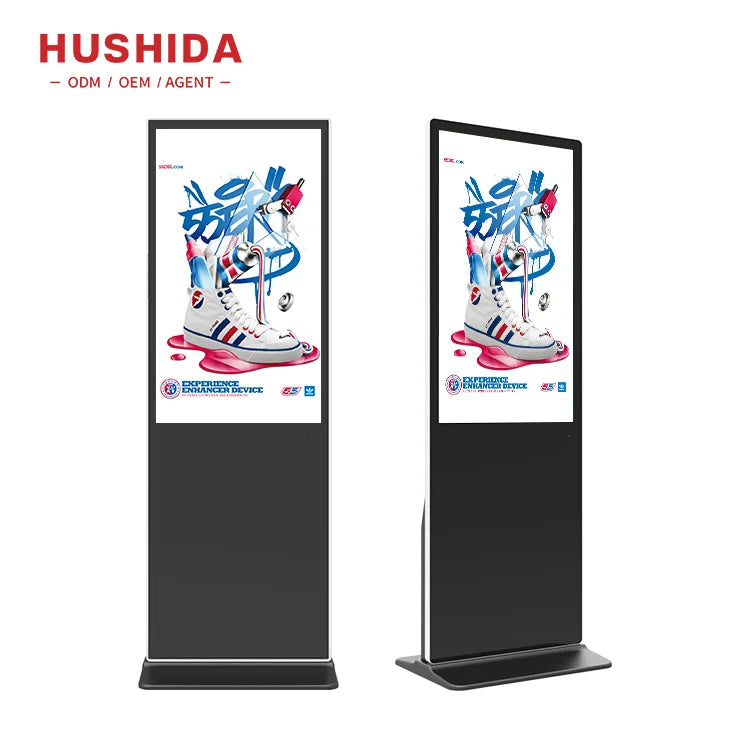 HUSHIDA Touch Screen FHD LCD Floor Standing Smart Digital Board Signage Display Electronic Advertising Screen MegaBDM