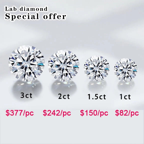 Starsgem Lab Diamant Wholesale Price 0.5ct - 3ct Lab Created Diamante HPHT CVD DEF VS Non Certified Loose Diamonds