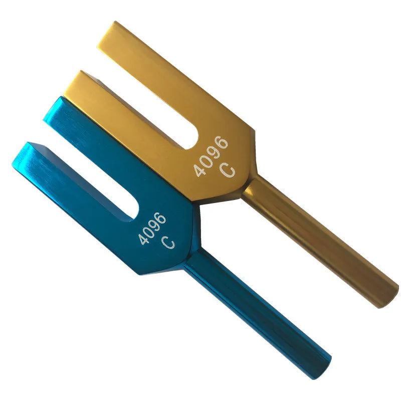 4096HZ Gold or Silver and Green Aluminum Alloy Tuning Fork Set Accept Customer's Logo