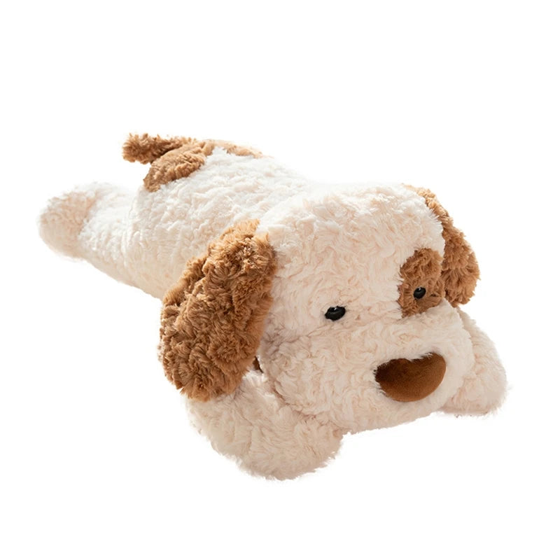 Furry Plush Lying Dog Doll Adorable Lying Stuffed Plush Dog Cozy Huge Plush Dog Body Pillow for Sofa Bed Decoration