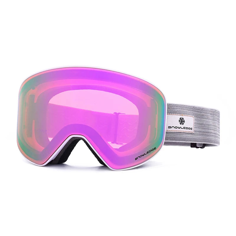 Ski & Snowboard Goggles OTG Anti-Fog UV400 Protection Polarized Cylindrical Lens Silicone Frame Custom