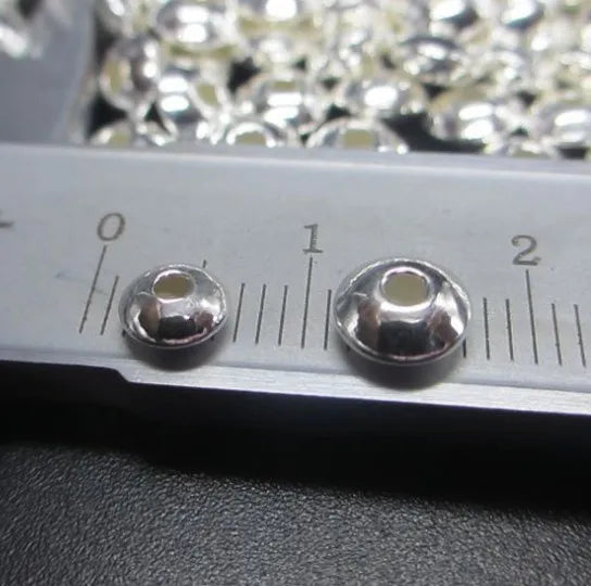 Wholesale 5/6mm 925 Sterling Silver Spacer Beads Abacus Beads for Making Mala Bracelet