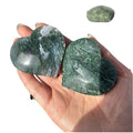 Wholesale Polished Natural Crystal Agate Hearts Healing Moss Agate Heart for Gifts and Decorations