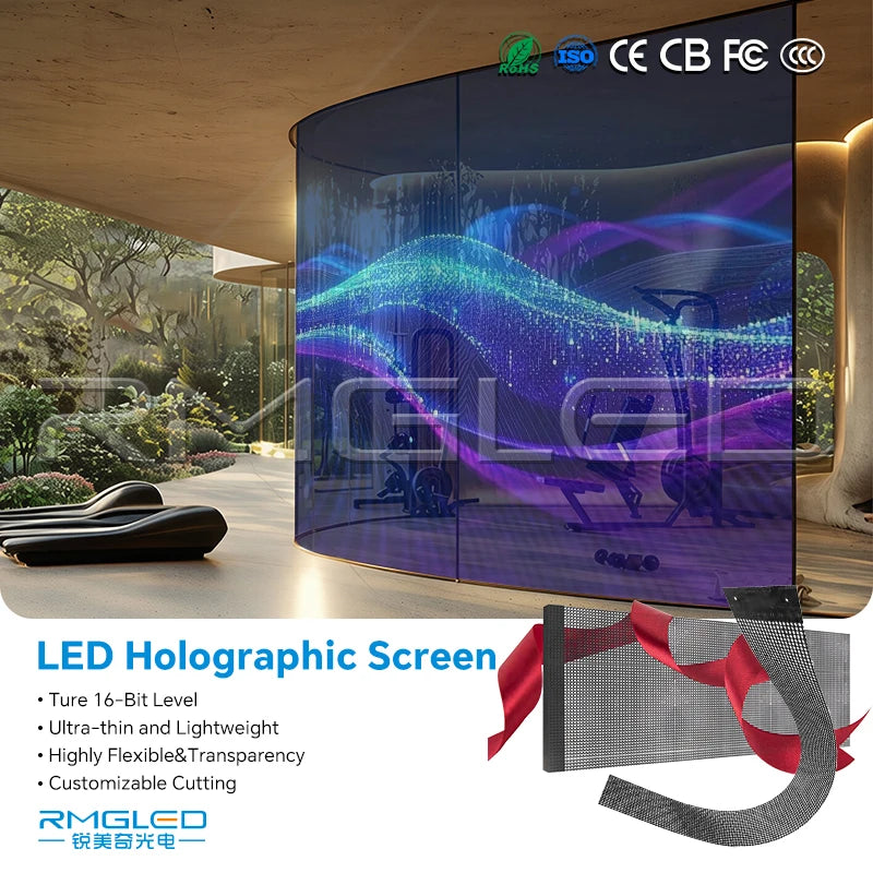 Bulk Order Discount 43 Inch Holographic Transparent Screen Portable Foldable Flexible Holographic Display with 3-Year Warranty