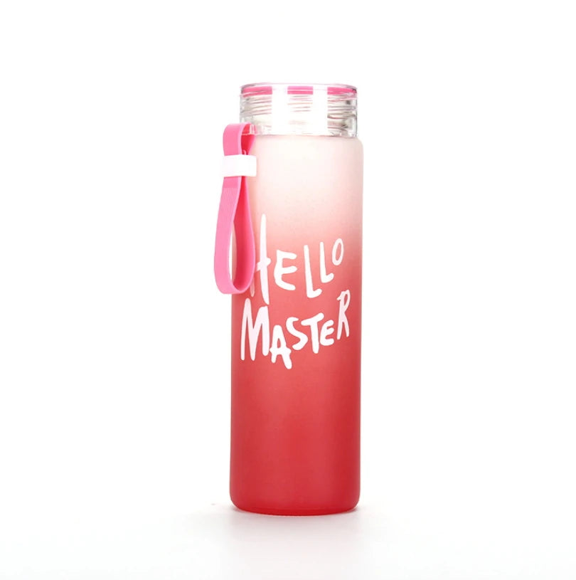 400ml Frosted Glass Water Bottle Sublimation Gradient Ramp Colorful Custom