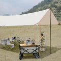 2025 Outdoor Foldable Portable Glamping Hanging Rectangle Large Lay Flat Rain with Canopy Sun Shelter Hammock Tent
