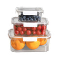 BPA Free Meal Prep Vegetable Storage Crisper Microwavable Plastic Airtight Food Storage Containers Lids Rectangle Shape 1-3L