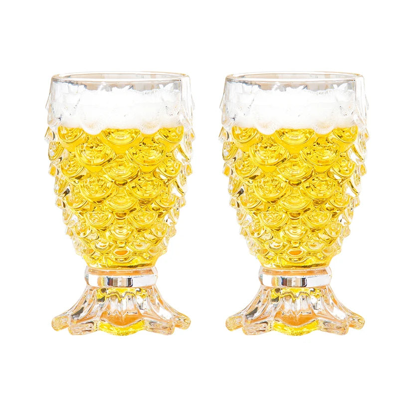 200ml 240ml Pineapple Shape Embossed Glass Cups Fashion Luxury Cold Drinkware for Cocktail Juice Flower Tea OEM ODM