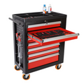 New Design Auto Repair Lockable Seven-Drawer Red Tool Cabinet Hand Tool Sets Garage Storage Tool Trolley