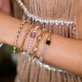 Chunky Fashionable Personalized Luxury Stainless Steel Gold-Plated Stacked Zircon Bracelet Chain Jewelry for Women Gift