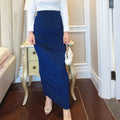 High Waist Bodycon Long Maxi Skirt for Muslim Women Hot Sale Turkey Autumn Slim Shimmer Stretchy Skirt for Adults