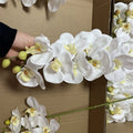 Wholesale U-3395 Wedding Home Decor Artificial Flower Realistic Orchidee White 3D Printing Real Touch Latex 9 Heads Orchid