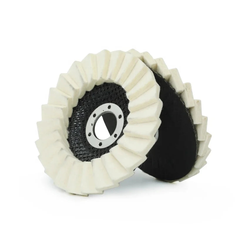 Hongjie Wool Felt Flap Disc Polishing Pad for Angle Grinder Durable Fiberglass Backed Abrasive OEM Customizable Size Grit