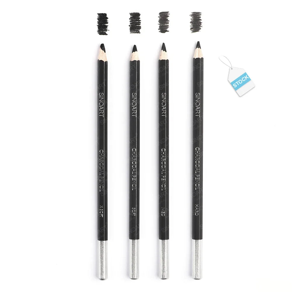 SINOART Professional Charcoal Pencil Drawing Set Charcoal Pencils for Drawing Sketching Shading Artist Pencils