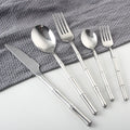 Bamboo Designs Luxury Flatware Stainless 304 Steel Royal Cutlery Set High Mirror Polishing Luxury Spoon Fork Set Dropshipping