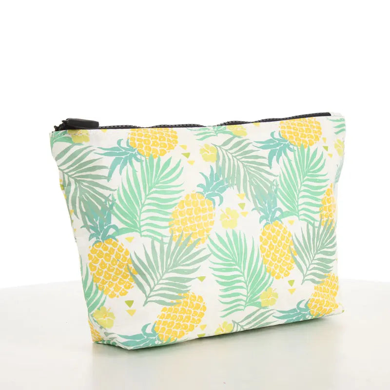Custom Biodegradable Oem Printing Silk Screen Pattern Tyvek Paper Zip Cosmetic Makeup Bag Pouch With Rpet Lining
