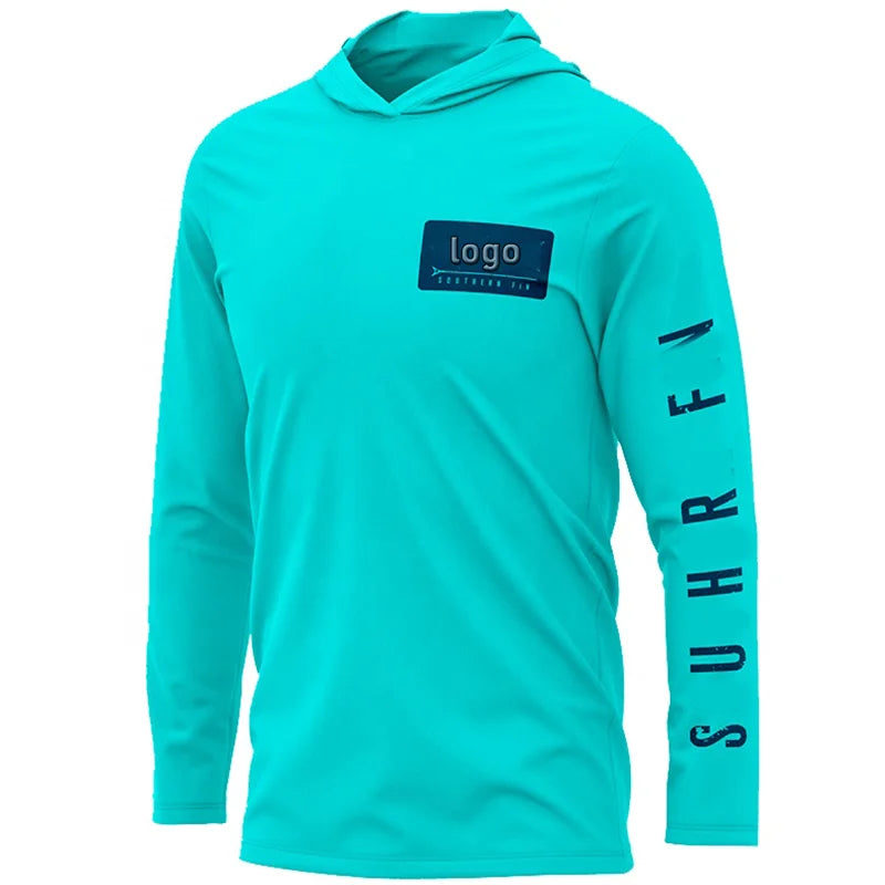 Custom Performance Sublimation Men's Fishing Shirts UPF 50+ Sun Protection Breathable Anti-UV Quick Dry Fishing Apparel