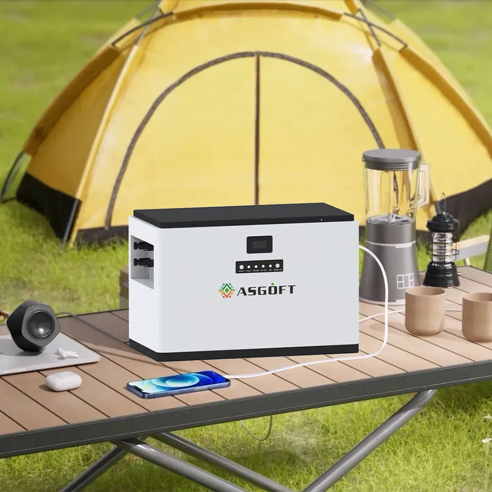 Germany Stock ASgoft 3.8kWh 2.4kW All in One Balcony Battery Solar Portable Power Station with 6000 Cycles MPPT Controller