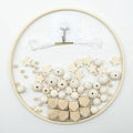 Bamboo Mobile Bell DIY Kit Bed Bell Circle with Different Kinds of Beads Star for Kids Home Deco