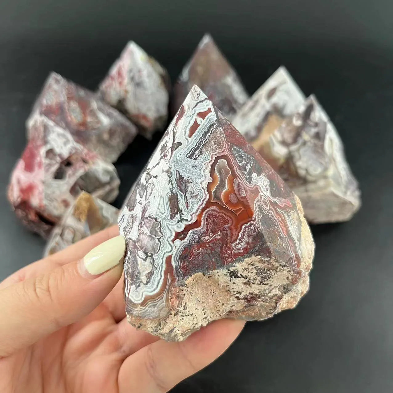 Natural  Nice Druzy Mexico Agate Rough Tower  Healing Stone Crystal Rough Tower Mexico Agate   for Healing _XCG