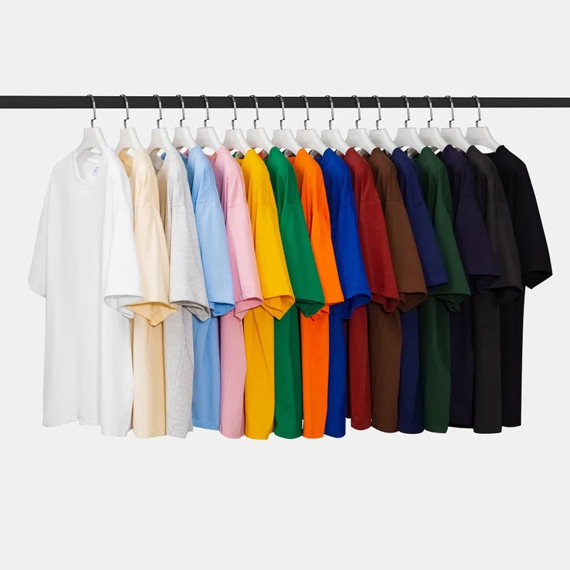 Men'S Fashionable Cotton Casual Loose Fit T-Shirt Printed Heavy Weight Oversized Tops 300Gsm T Shirt for Men