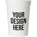 Low Quantity Party Supplies Personalized Bulk Printed Logo Simple Smooth 12oz Plastic Stadium Cups Suppliers