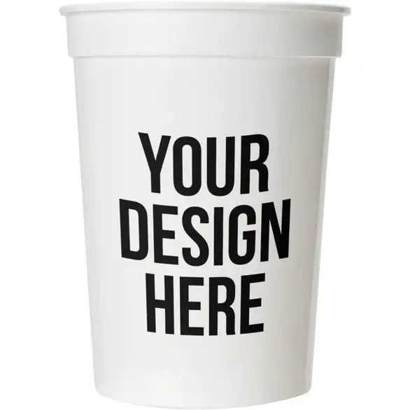 Low Quantity Party Supplies Personalized Bulk Printed Logo Simple Smooth 12oz Plastic Stadium Cups Suppliers