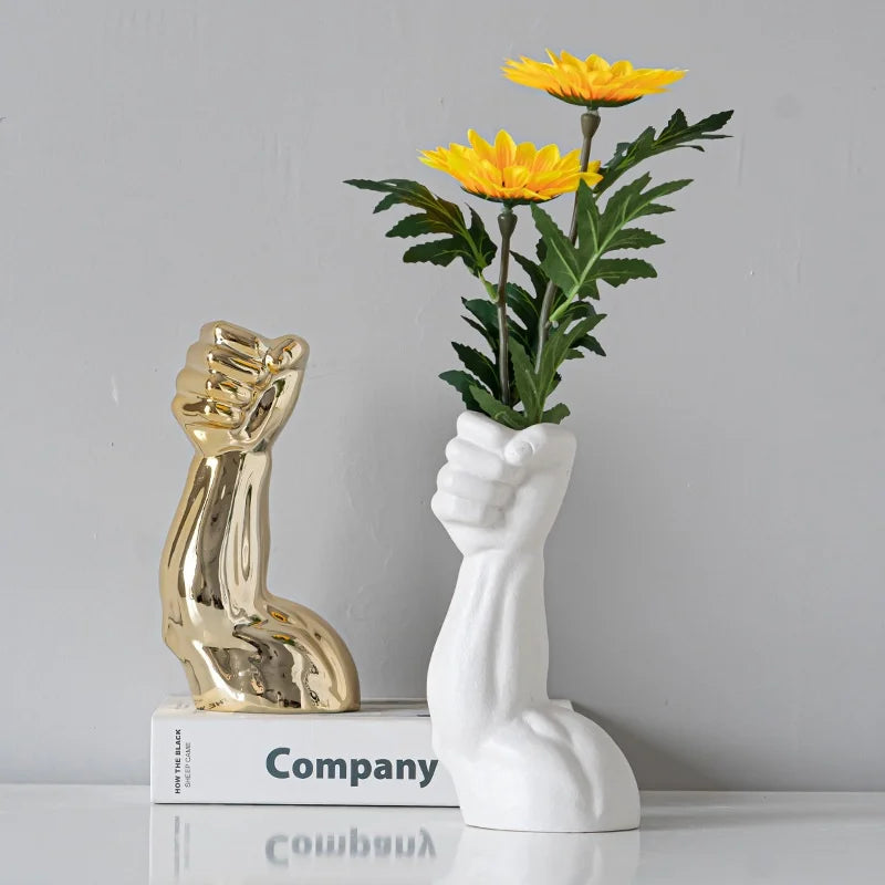 Custom Nordic Creative Ceramic Vase Gold Silver Plated for Home Decor Dried Flowers Modern Wedding Ornaments Matt Glaze Type